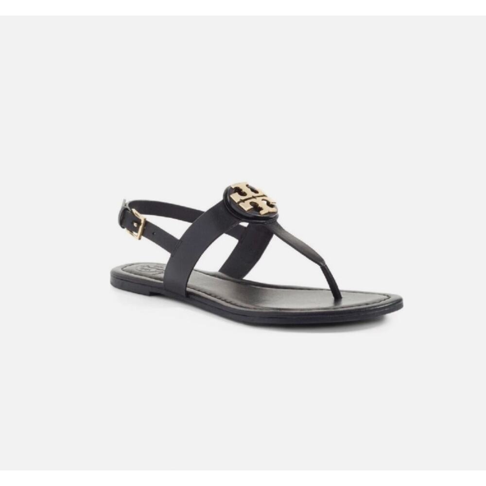 Tory Burch Black Bryce Logo Thong Sandal Size 10.5